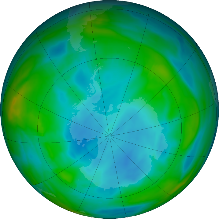 Antarctic ozone map for 17 July 2021